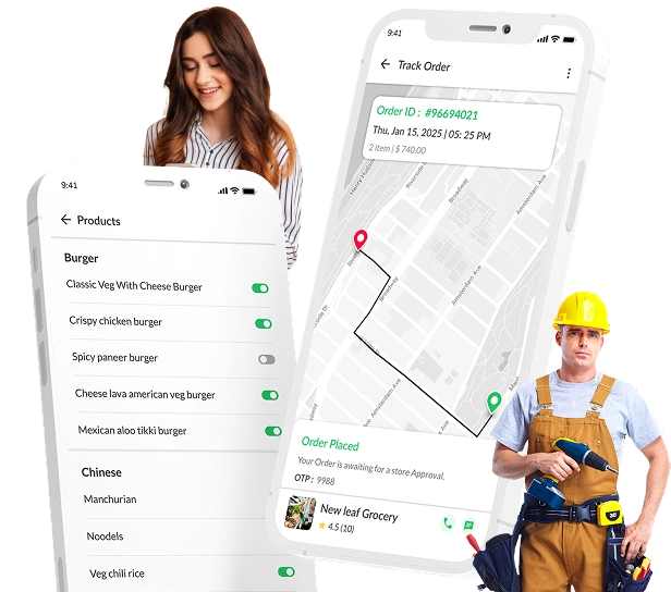 App Order & Tracking Section